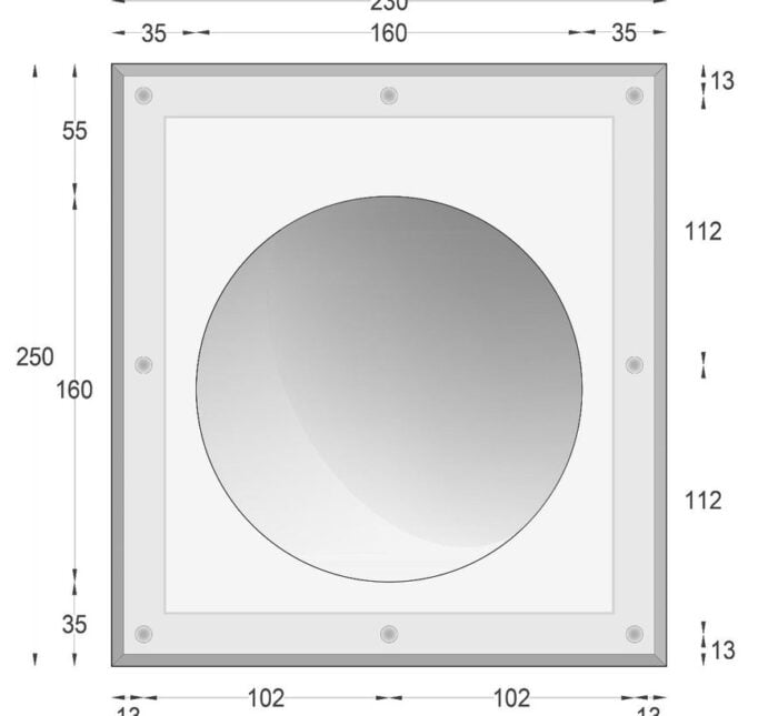 Nama luna 16 trimless gips led wand inbouw afmeting foto op een witte achtergrond 