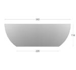 Nama sfera wandlamp afmetingfoto op een witte acjtergrond voor aanzicht 