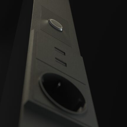 Vloer lamp 81W 3500K USB&230V Socket Zwart RAL9005