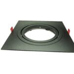 Inbouw spot AR111 Zwart 1 gat vierkant verstelb.