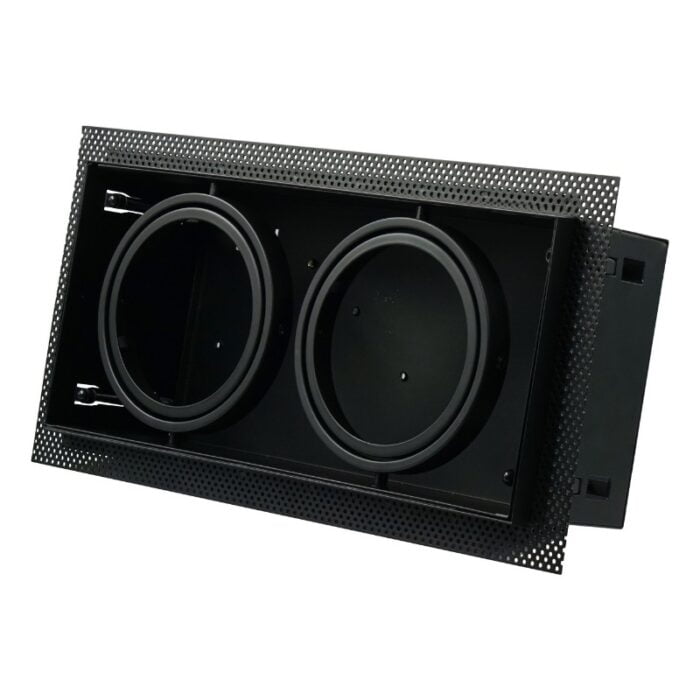 Inbouw / Trimless inbouwspot 2x AR111 Zwart Kantelbaar - Afbeelding 1