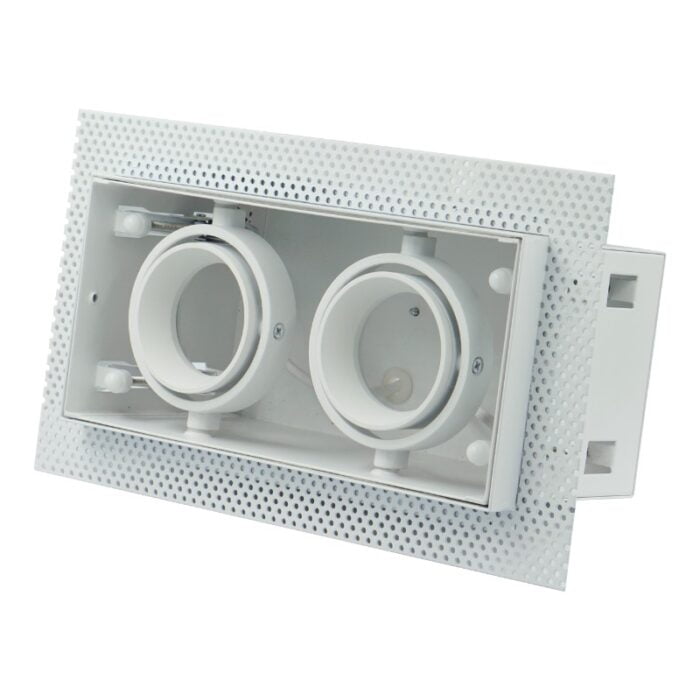 Inbouw / Trimless inbouwspot 2x 50mm Wit Kantelbaar - Afbeelding 1