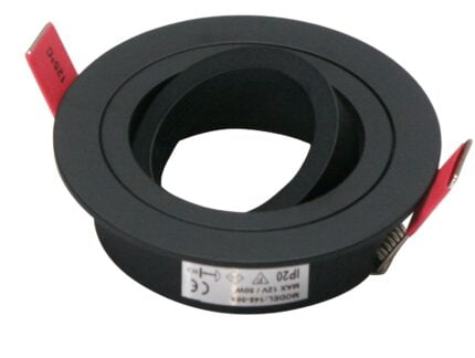 Inbouwspot 50mm Zwart Rond Ø92mm verstelb.