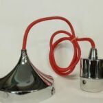 Kabelset chroom 1l "Iron" 1,2m strijkijzerkabel rood E27