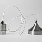 Kabelset staal 1l "Iron" 1,2m strijkijzerkabel wit E27