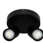 Plafond lamp rond zwart 2l "Vivaro" ø17,2cm excl GU10 IP20