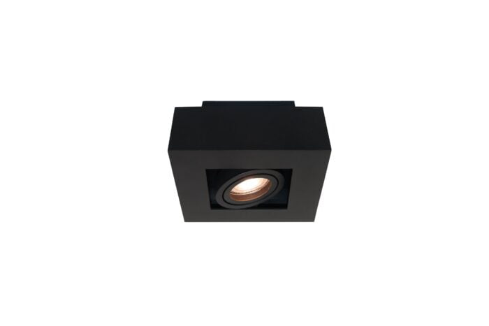 Plafond lamp zwart 1l "Bosco" 14x14xH8,5cm excl. GU10 - Afbeelding 1
