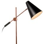 Vloer lamp zwart/koper 1l "Obscur" 69h snoerschak E14
