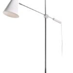 Vloer lamp wit/chroom 1l "Obscur" 150h voetschakelaar E14