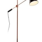 Vloer lamp zwart/koper 1l "Obscur" 150h voetschakelaar E14