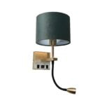 Wand lamp mat goud 3W flex "Quad" USB excl kap