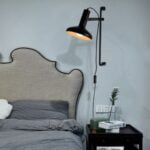 Wand lamp zwart 1l "Vectro" Ø22cm 22h snoerschakelaar E27